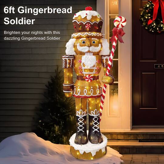 6ft. LED Outdoor Gingerbread Christmas Soldier